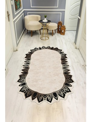 Dolce Mariee Modern Desenli Lazer Kesim Dijital Baskı Kaymaz Taban Halı H0405