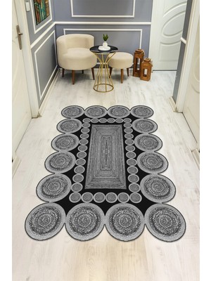 Dolce Mariee Modern Desenli Lazer Kesim Dijital Baskı Kaymaz Taban Halı H0439