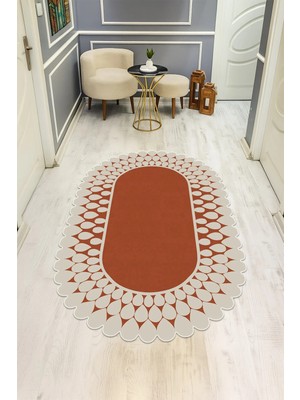 NEWORA Modern Desenli Lazer Kesim Dijital Baskı Kaymaz Taban Halı H0422