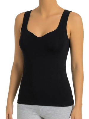 Öts Kadın Atlet Kalın Askılı Kalp Yaka (%96 Pamuk - %4 Elastan)