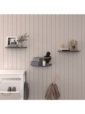 Asra Trend Modern 3'lü Uçan Raf Çok Amaçlı Duvar Rafı Organizer %100 MDF Kitaplık Mutfak Banyo Rafı DRF04