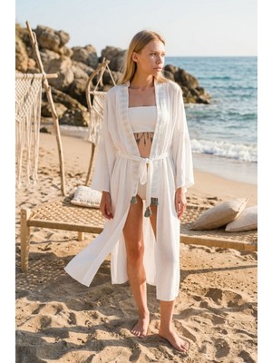 Miespiga Eli Kadın Pul Baskılı Kimono