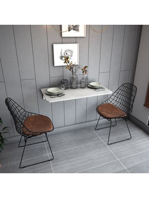 Asra Trend Lüks Duvara Monte Katlanabilir Çalışma Yemek Masası %100 MDF Çok Amaçlı Masa DMM03