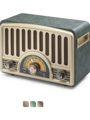 ForWhat Büro Ev Ofis Hediyesi Için 30X15X20CM Bluetooth Nostaljik Hoparlör Fm