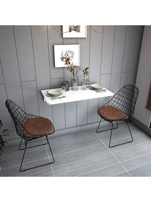 Asra Trend Lüks Duvara Monte Katlanabilir Çalışma Yemek Masası %100 MDF Çok Amaçlı Masa DMM01