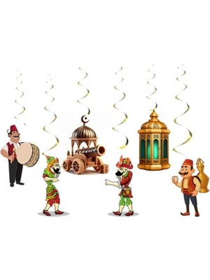 Parti Show Karagöz Hacivat Asma Tavan Süs Seti 6'lı