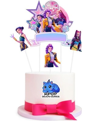 Parti Show K-Pop Demon Hunters Pasta Üstü Süsleme Seti 5'li