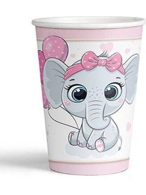 Parti Show Fil Temalı Bardak Pembe (8 Adet)