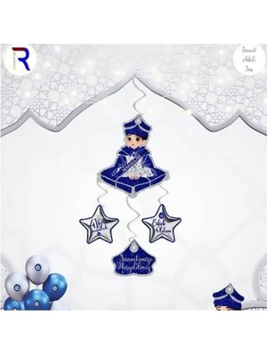 Parti Show Sünnet Asmalı Tavan Süsü Mavi-Gümüş