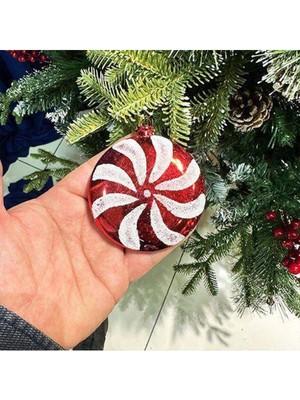 Parti Show Kırmızı Beyaz Lolipop Şeker Süs 2 Adet