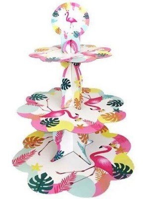 Parti Show Flamingo Karton Kek Standı 3 Katlı
