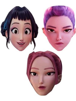 Parti Show K-Pop Demon Hunters 6'lı Kağıt Maske