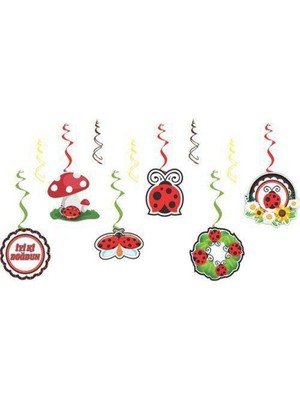 Parti Show Uğur Böceği Asmalı Tavan Süsü (6 Adet)