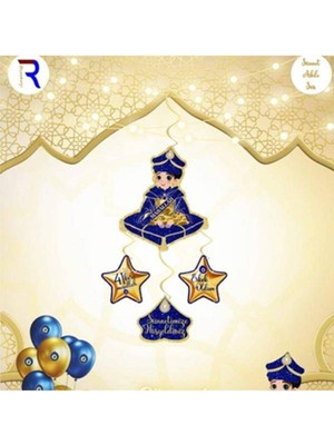 Parti Show Sünnet Asmalı Tavan Süsü Mavi-Gold