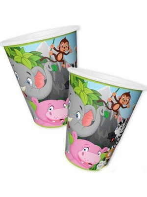 Parti Show Safari Mutlu Hayvanlar Bardak (8 Adet)