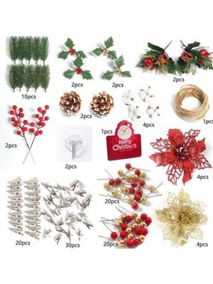 Parti Show Yılbaşı Dekoratif Hediye Paketi Süsleme Seti - 122 Parça