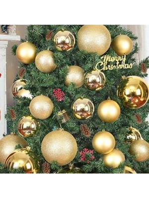 Parti Show Gold Yılbaşı Topu Simli - Parlak - Mat 20 Adet 10 cm