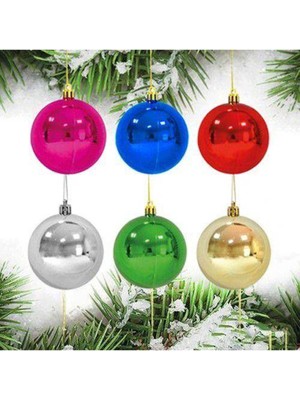 Parti Show Karışık Renk Top Yılbaşı Ağaç Süsü 6 Adet 5 cm