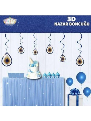 Parti Show 3D Nazar Boncuğu Asmalı Tavan Süsü 10 Adet