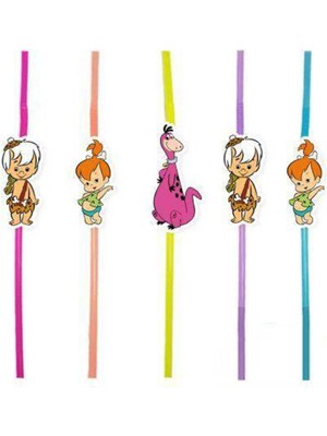 Parti Show Taş Devri Çakıltaş/bambam Artistik Pipet 10 Adet