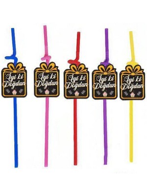 Parti Show Iyi Ki Doğdun Artistik Pipet 10 Adet