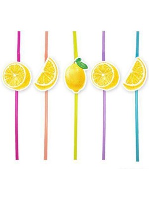 Parti Show Limon Temalı Artistik Pipet 10 Adet