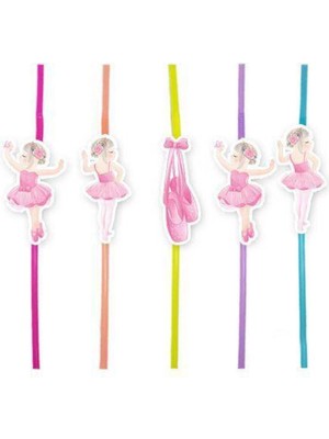 Parti Show Balerin Temalı Artistik Pipet 10 Adet