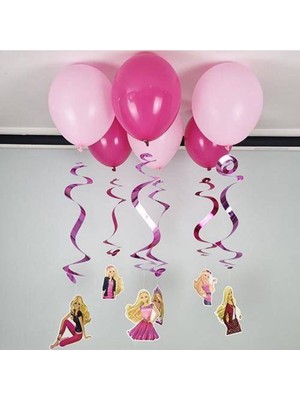 Parti Show Barbie Balonlu Tavan Süsü 6'lı