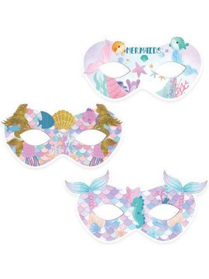 Parti Show Deniz Kızı Kağıt Maske 6 Adet