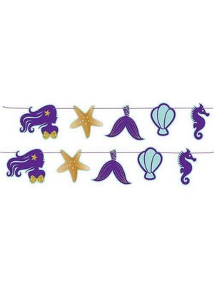 Parti Show Deniz Kızı Dekoratif Banner Pırıltılı 250 cm