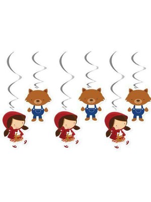 Parti Show Kırmızı Başlıklı Kız Tavan Süs 6 Adet