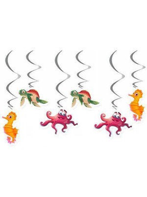 Parti Show Deniz Canlıları Tavan Süs 6 Adet