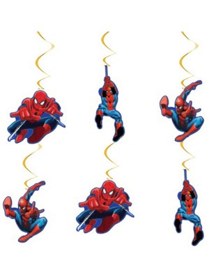 Parti Show Spiderman Asmalı Tavan Süsü (6 Adet)
