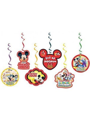 Parti Show Mickey Mouse Asmalı Tavan Süsü (6 Adet)