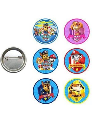 Parti Show Paw Patrol Hediyelik Parti Rozeti (6 Adet)