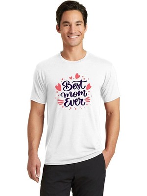 Giyim Center Erkek Bisiklet Yaka Baskılı Oversize T-Shirt - Beyaz