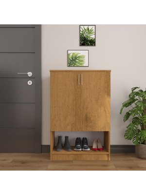 Asra Trend Lüks 2 Kapaklı Ayakkabılık Düzenleyici %100 MDF 4 Raflı Çok Amaçlı Dolap A05