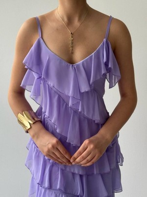 Amara Boutique Ples Yırtmaç Detaylı Elbise