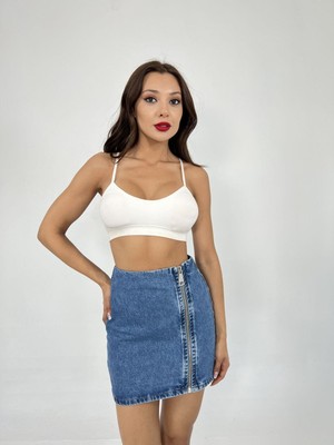 Amara Boutique 7005 Kot Etek-Mavi