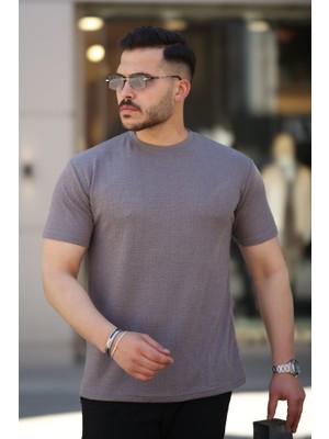 Amara Boutique Erkek Ağaç Kabuğu Desenli Kısa Kollu T-Shirt