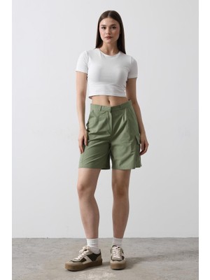 Amara Boutique Cargo Cepli Şort - Haki