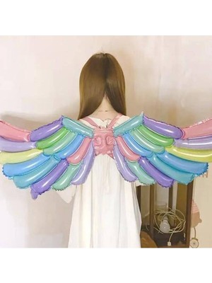 Parti Show Makaron Renkli Kelebek Kanadı Folyo Balon 103*50 cm