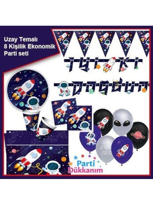 Parti Show Uzay Temalı 8 Kişilik Ekonomik Parti Seti