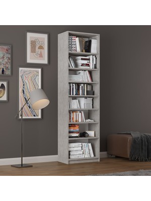 Asra Trend Lüks 8 Raflı Ayarlanabilir Ev Ofis Kitaplık %100 MDF Modern Kitaplık K07