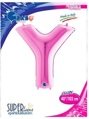 Parti Show Y - Harf Folyo Balon Pembe (100 Cm)