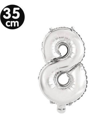 Parti Show 8 Rakam Folyo Balon Gümüş (35 Cm)