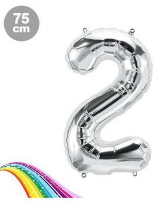 Parti Show 2 Sayı Folyo Balon Gümüş (75 Cm)
