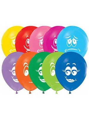 Parti Show Gülenyüz Karışık Renk Balon (10 Adet)
