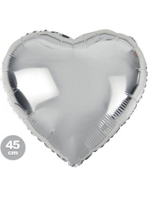 Parti Show Gümüş Kalpli Folyo Balon (45 Cm)