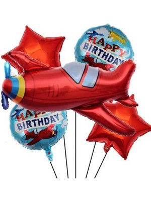 Parti Show Uçak Folyo Balon Seti 5'li